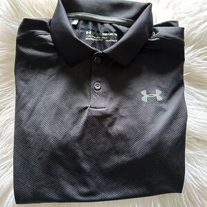 Boys Under Armor black performance polo